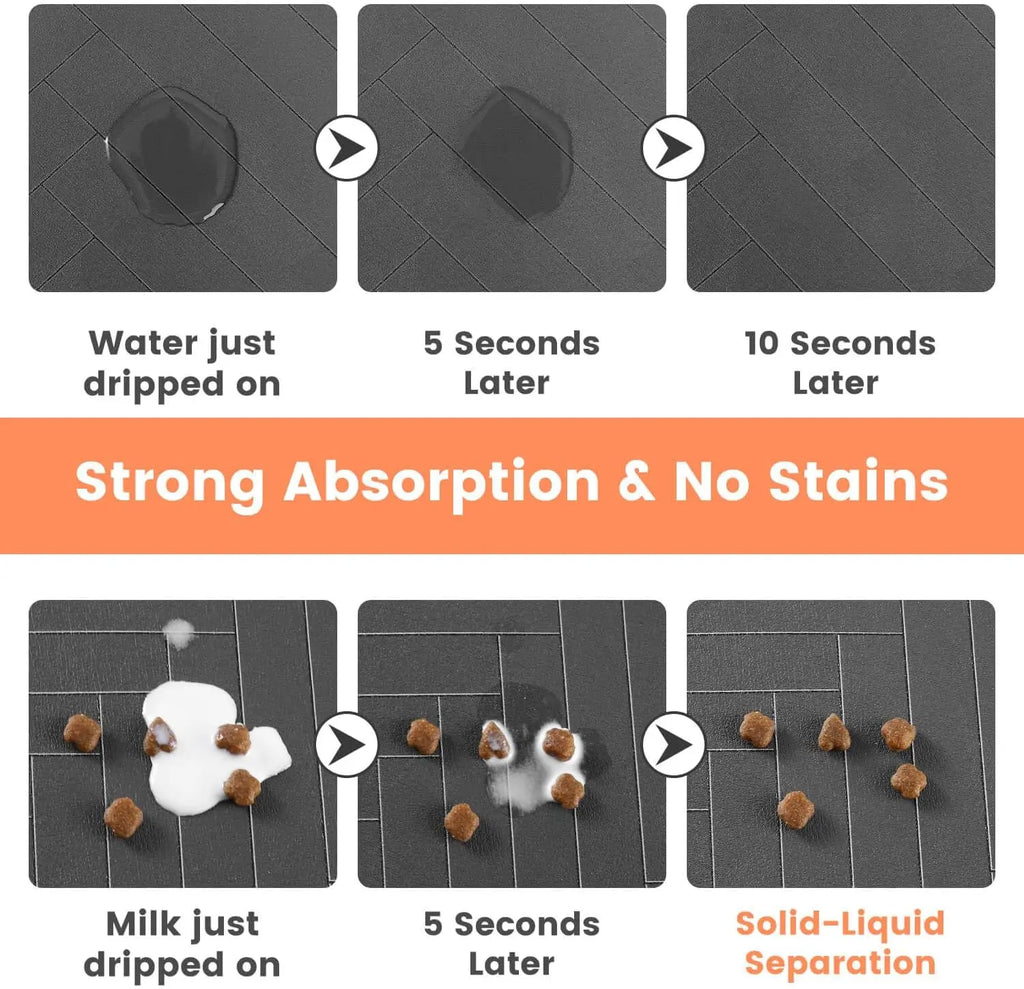 Absorbent Pet Feeding Mat – Non-Slip Waterproof Placemat for Bowls