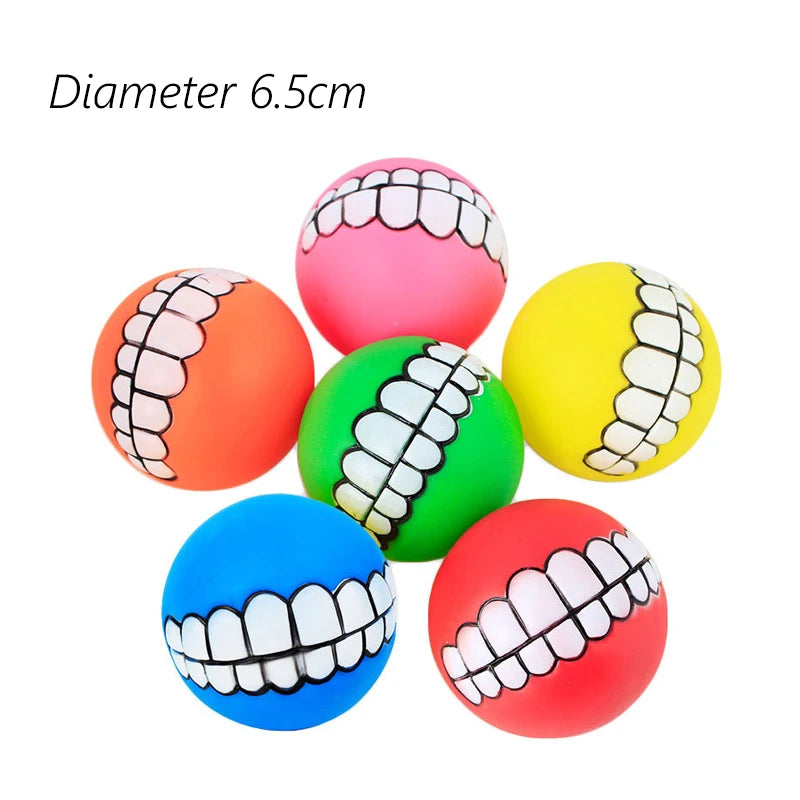 Squeaky Rubber Dog Ball – 6cm Chew Toy for Small Dogs & Puppies