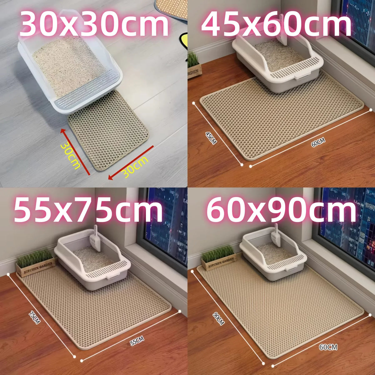 Extra-Large Cat Litter Mat – Waterproof 2-Layer Non-Slip Litter Trapper