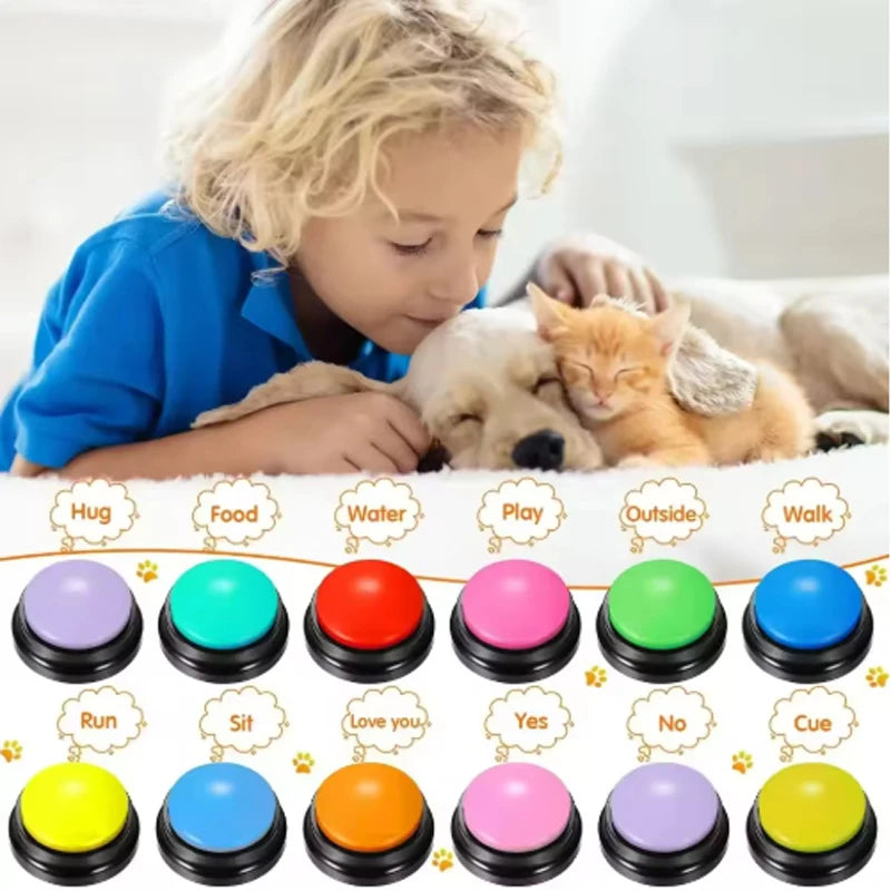 Recordable Talking Pet Buttons – Communication Training Toy