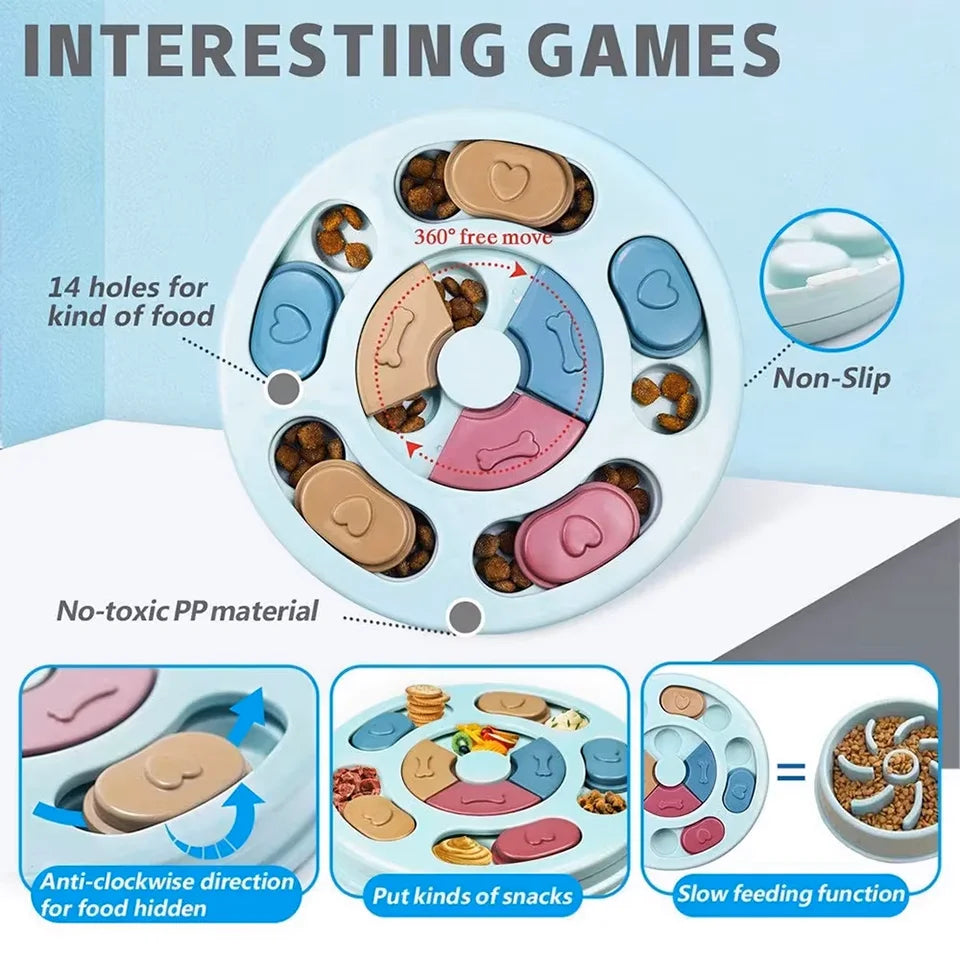 Dog Puzzle Slow Feeder – Interactive IQ Training Toy
