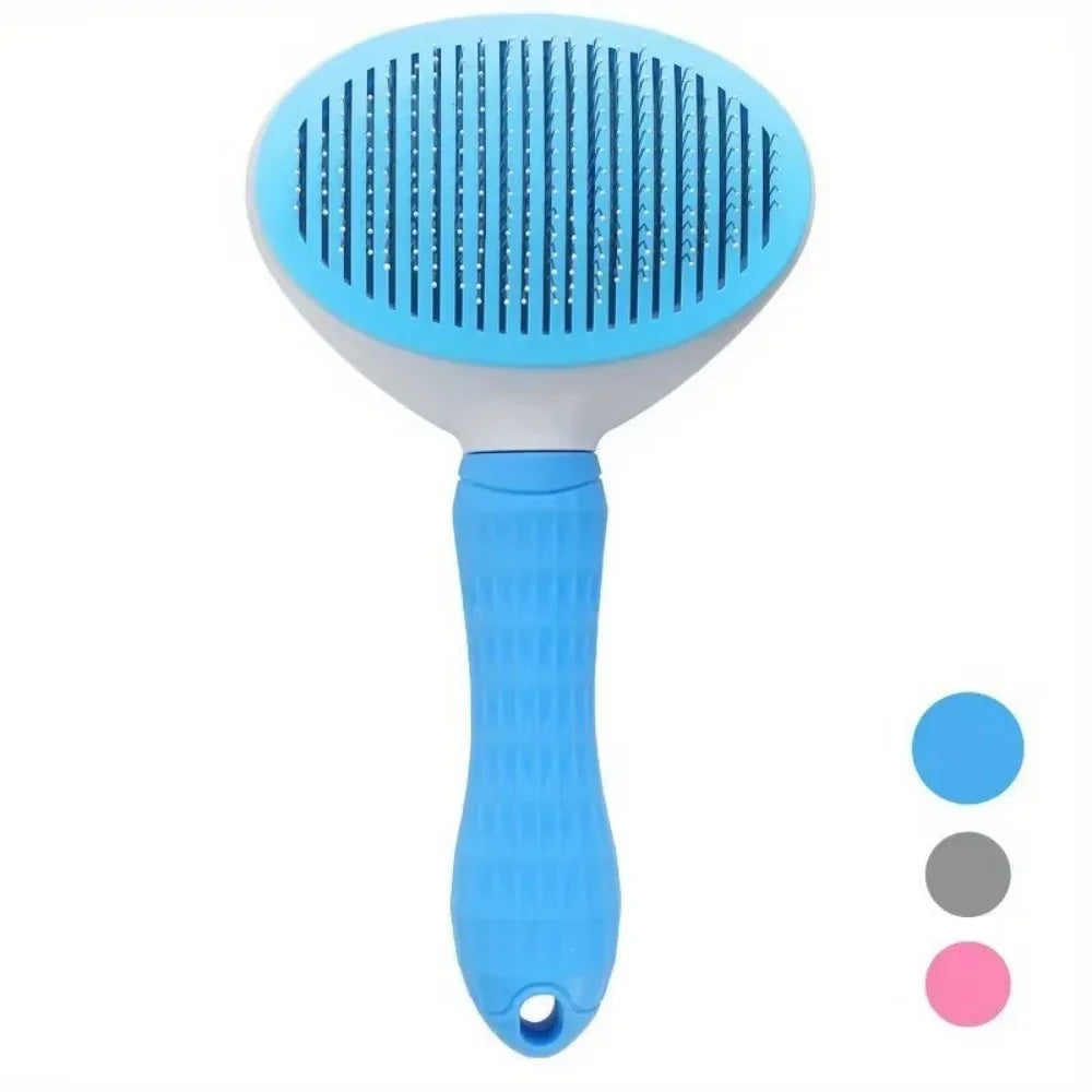 One-Click Pet Hair Removal Comb – Retractable-Pin Slicker