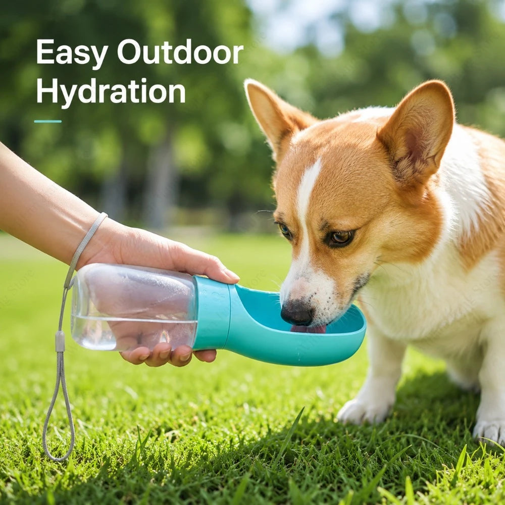 Travel Pet Water Bottle – 300/500 ml Portable Dispenser