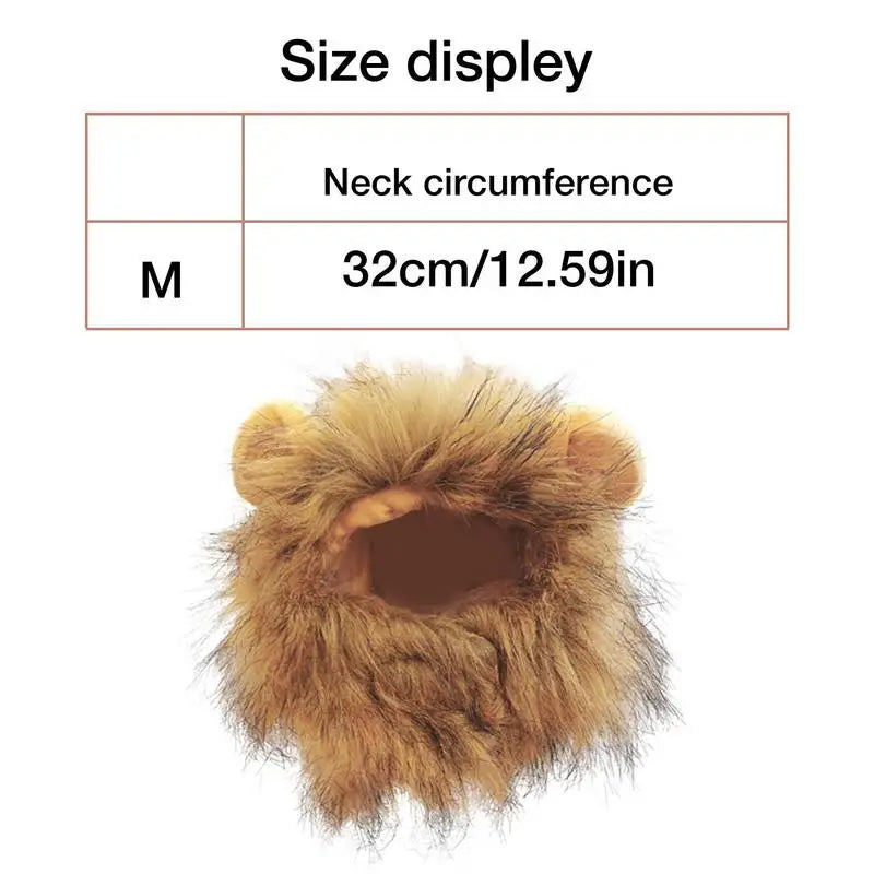 Lion Mane Wig Costume – Funny Halloween Cosplay for Dogs & Cats