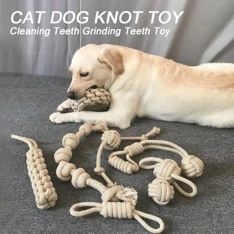 Rope Knot Chew Toy – Teeth-Cleaning Tug Toy