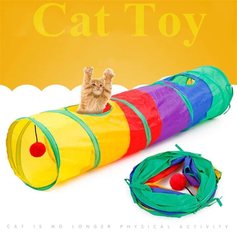 Collapsible Cat Tunnel – Interactive 2/3/4/5-Way Tube Toy