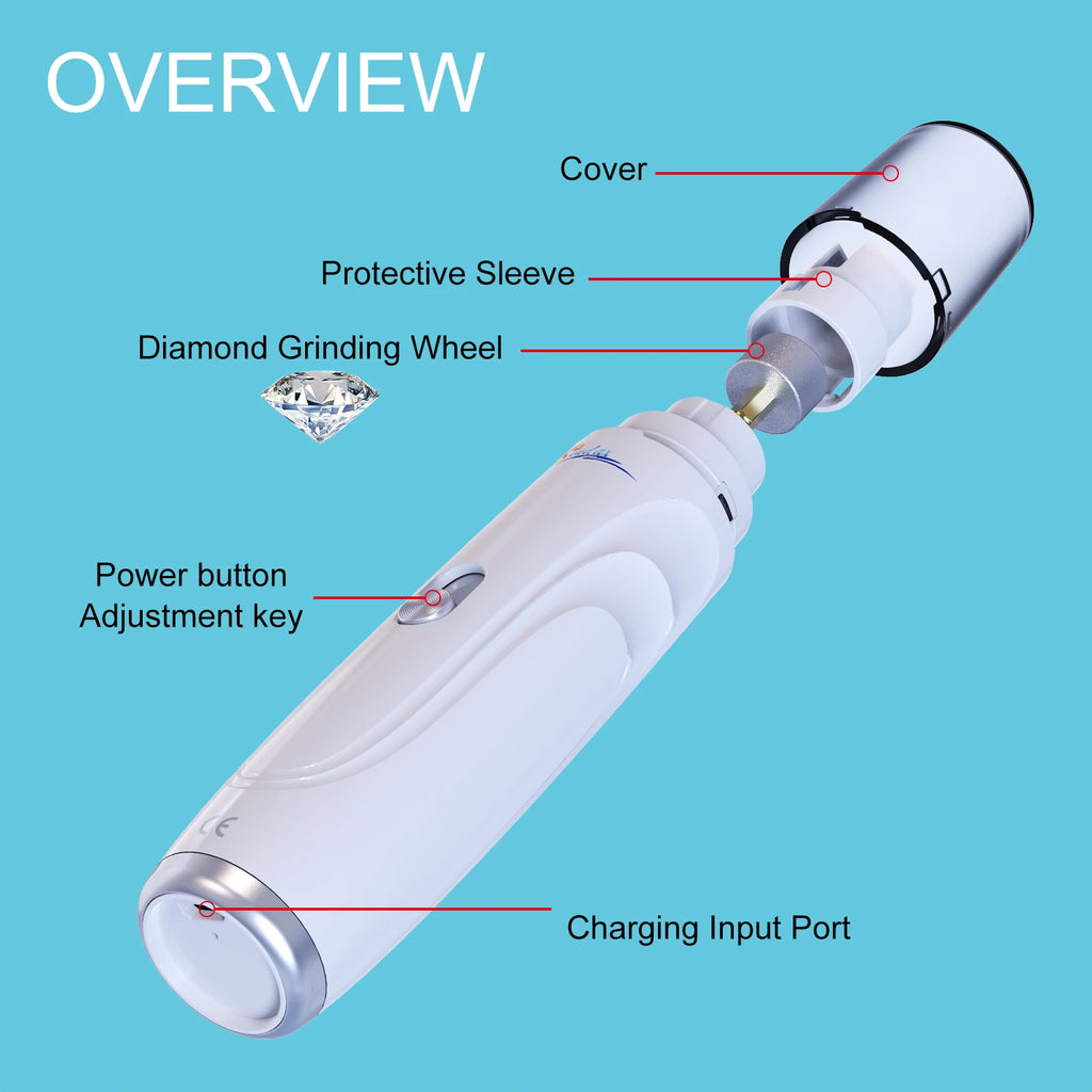Quiet Electric Nail Grinder – USB Rechargeable Pet Nail Trimmer