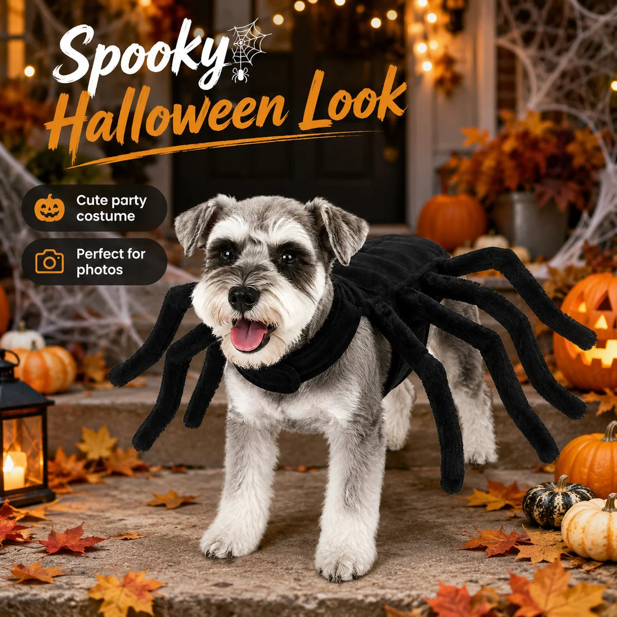 Spider Halloween Costume – Creepy 8-Leg Cosplay for Dogs & Cats