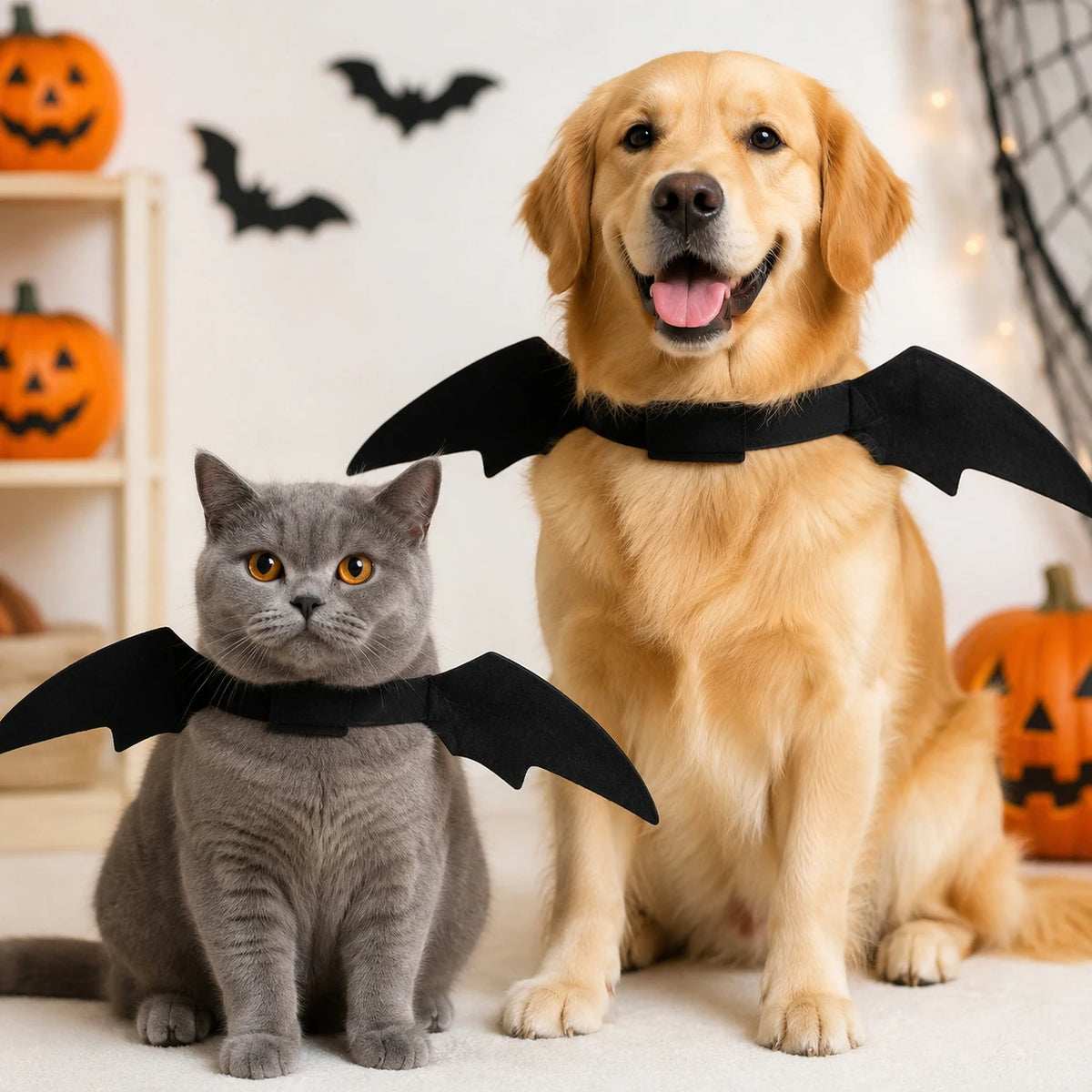 Bat Wings Halloween Costume – Funny Cosplay Dress-Up for Dogs & Cats