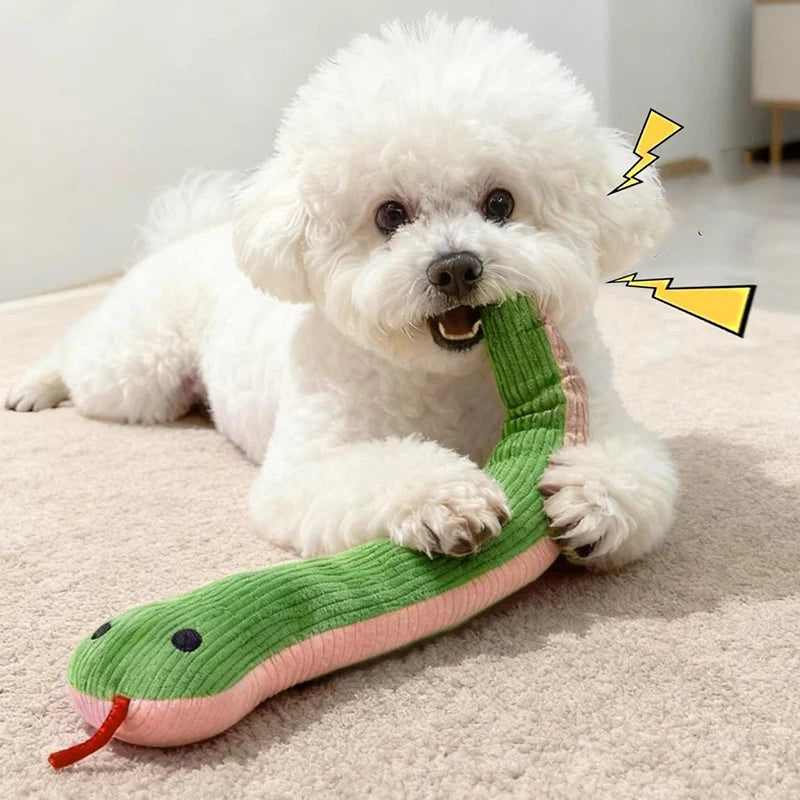 Squeaky Snake Plush Toy – Interactive Kick Toy for Dogs & Cats