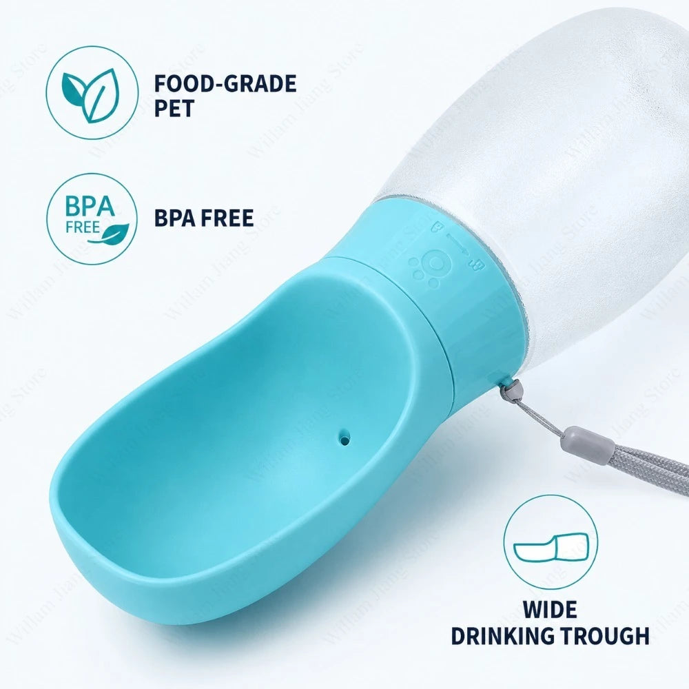 Travel Pet Water Bottle – 300/500 ml Portable Dispenser