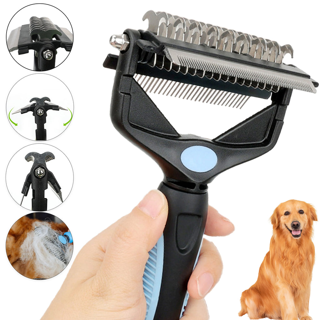3-in-1 Deshedding Grooming Brush – Brush, Knot Cutter & Smoother