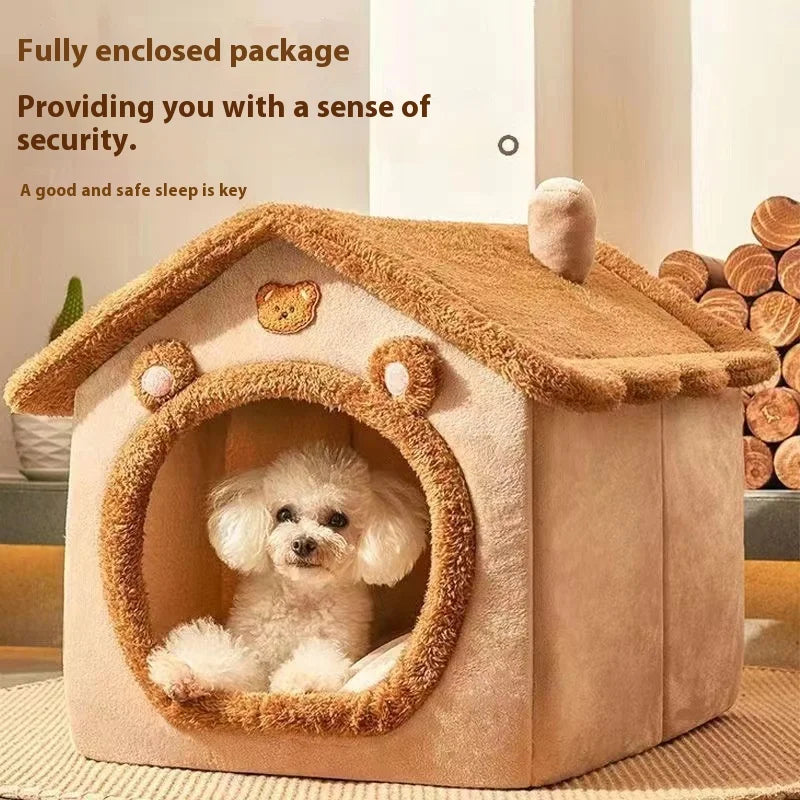 Cozy Dog House Bed – All-Season Enclosed Pet Bed