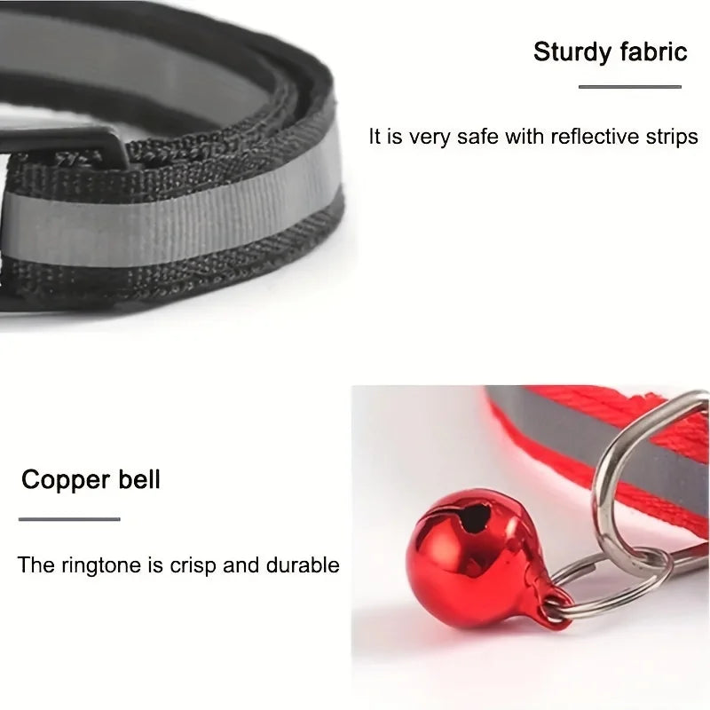 Reflective Breakaway Cat Collars – 10-Pack with Bells