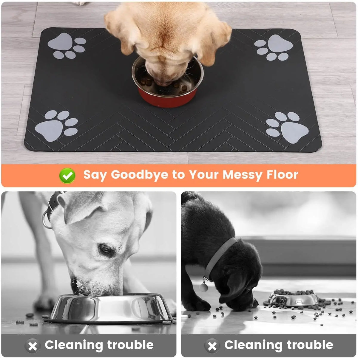 Absorbent Pet Feeding Mat – Non-Slip Waterproof Placemat for Bowls
