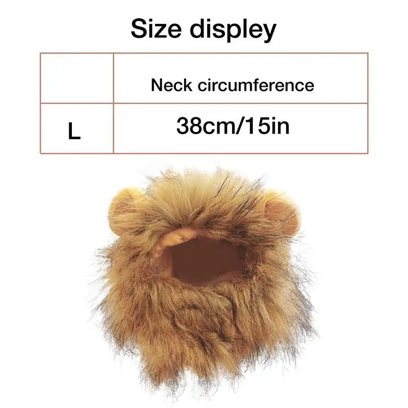 Lion Mane Wig Costume – Funny Halloween Cosplay for Dogs & Cats
