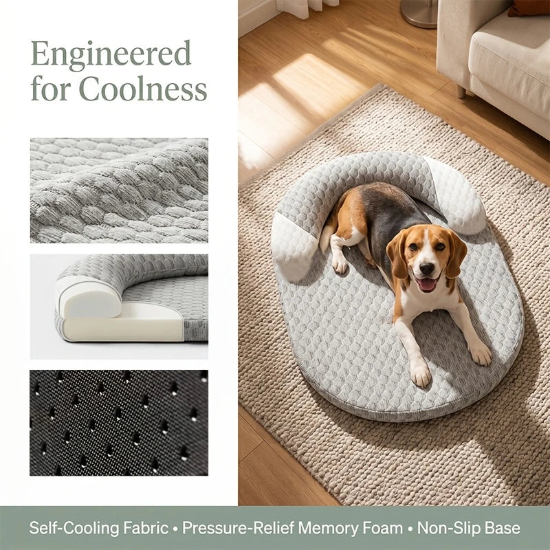 Ice-Silk Cooling Mat – Breathable Summer Bed for Dogs & Cats