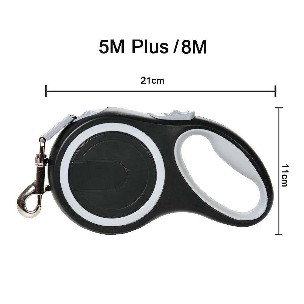 Retractable Dog Leash – 5m/8m Heavy-Duty Walking Leash