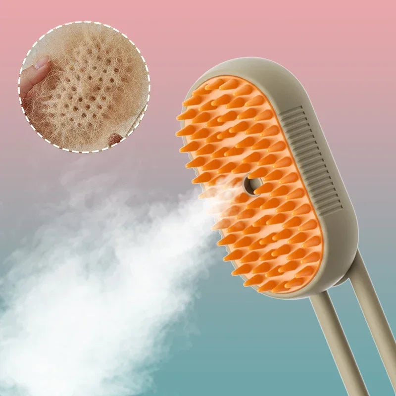 Pet Steam Brush 3-in-1 – Spray, Massage & Hair Removal