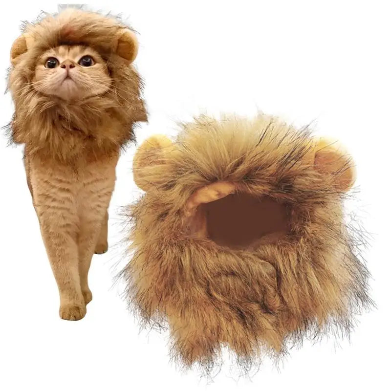 Lion Mane Wig Costume – Funny Halloween Cosplay for Dogs & Cats