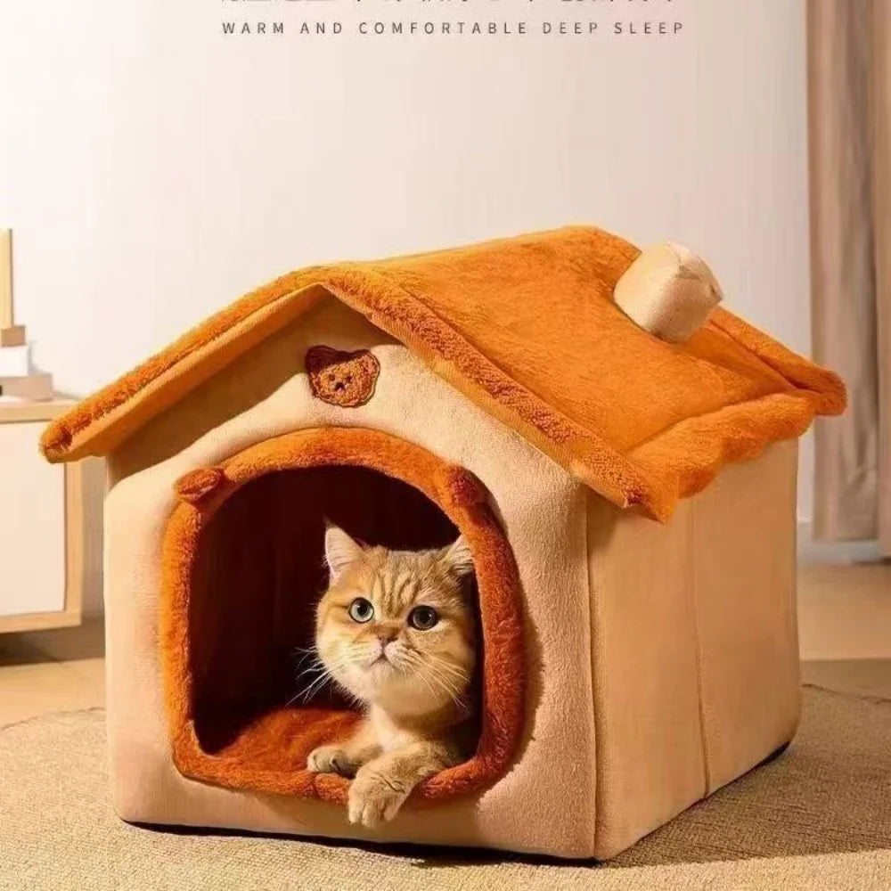 Cozy Dog House Bed – All-Season Enclosed Pet Bed