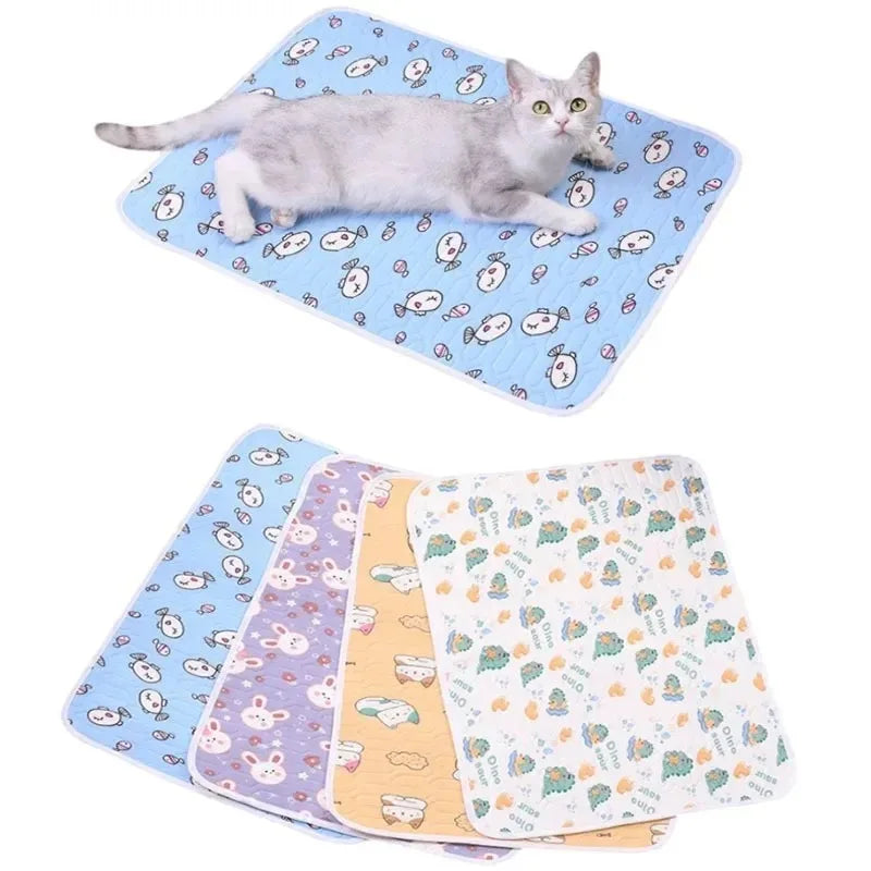 Ice-Silk Cooling Mat – Cute Cartoon Self-Cooling Pet Pad