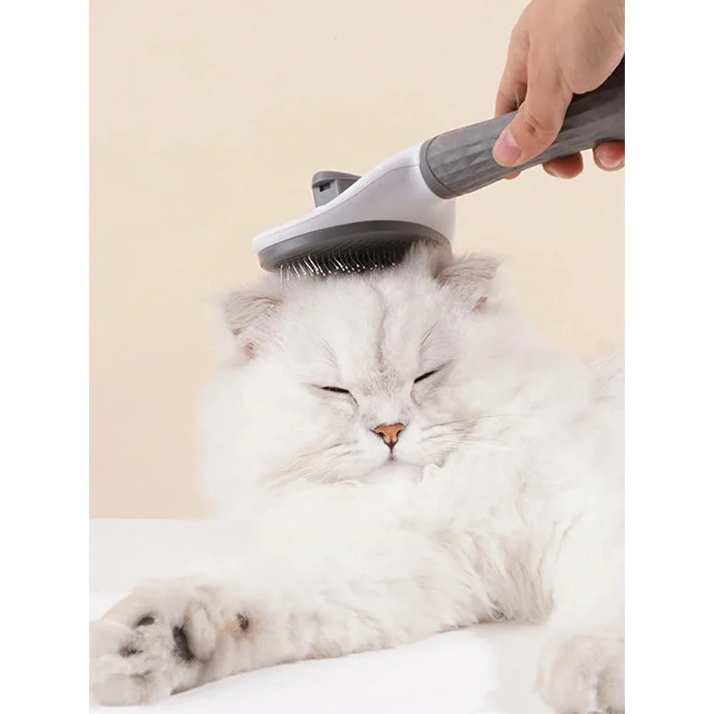 One-Click Pet Hair Removal Comb – Retractable-Pin Slicker